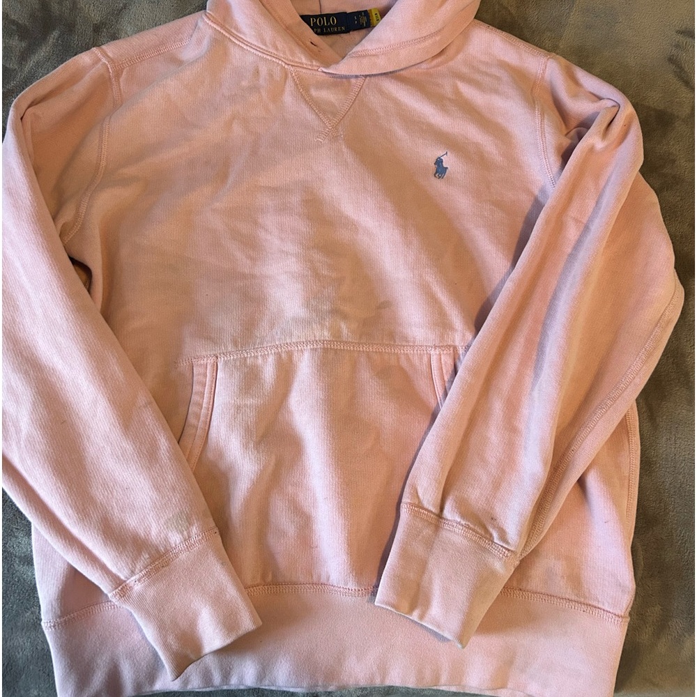pink polo hoodie small